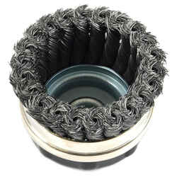 Forney 4 in. Dia. x 5/8 in. Knotted Steel 1 pc. Cup Brush