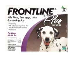 Frontline Plus Dog Flea and Tick Drops 9.8% Fibronil, 8.8% (S)-methoprene Liquid 0.09 oz.