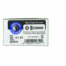 HILLMAN 3/8-16 in. Dia. x 3/4 in. L Stainless Steel Hex Head Cap Screw 50 box
