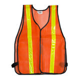 CH Hanson Polyester Mesh Reflective Safety Vest with Reflective Stripe Orange One Size Fits All