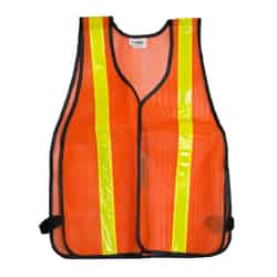 CH Hanson Polyester Mesh Reflective Safety Vest with Reflective Stripe Orange One Size Fits All