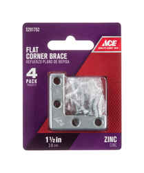 Ace 1-1/2 in. H x 2.75 in. W x 1-1/2 in. D Flat Corner Brace Zinc