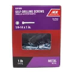 Ace 1/4-14 Sizes x 1 in. L Hex Hex Washer Head Self- Drilling Screws Steel 1 lb. Zinc-Plated
