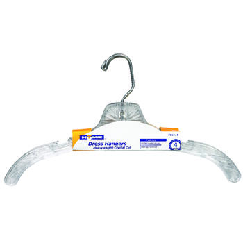 Homz 16-3/4 in. L x .44 in. W x 9 in. H Dress Hangers Clear 4 pk Plastic