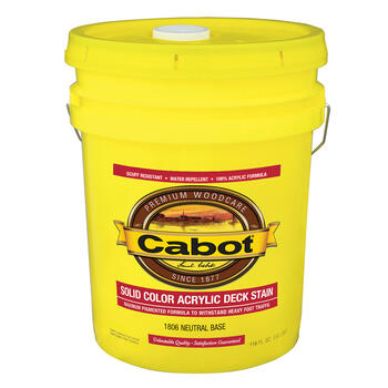 Cabot Solid Tintable Neutral Base Water-Based Acrylic Deck Stain 5 gal