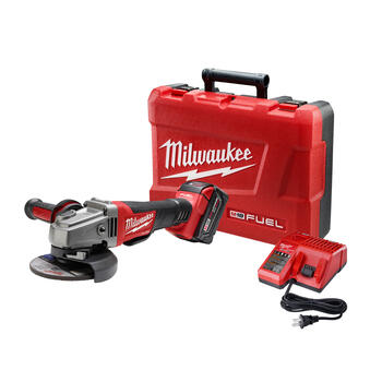 Milwaukee M18 FUEL 4-1/2 to 5 in. 4.5 amps Cordless Brushless Straight Handle Angle Grinder Kit