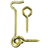 Ace Small Polished Brass Green Brass 2.5 in. L Hook and Eye 2 pk