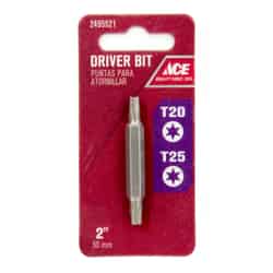 Ace Torx T20/T25 x 2 in. L S2 Tool Steel 1/4 in. Hex Shank 1 pc. Double-Ended Screwdriver Bit