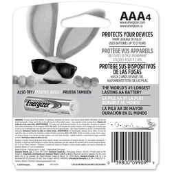 Energizer MAX AAA Alkaline Batteries 1.5 volts 4 pk Carded