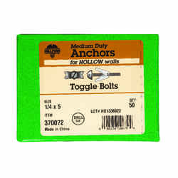 HILLMAN Fas-N- Tite 1/4 in. Dia. x 5 L Round Steel Toggle Bolt 50 pk
