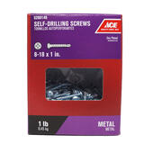 Ace 8-18 Sizes x 1 in. L Phillips Zinc-Plated Steel Self- Drilling Screws 1 lb. Pan Head