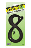 Hy-Ko Plastic 8 Number Nail-On Black 4 in.