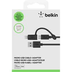 Belkin Black Cell Phone Charger For Universal 3 ft. L x 4 ft. L