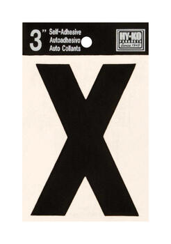 Hy-Ko 3 in. Black Vinyl Self-Adhesive Letter X 1 pc.