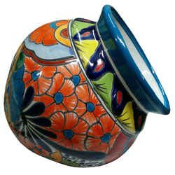 Avera Products Talavera 10.5 in. H x 10.5 in. W Multicolored Ceramic Talavera Planter Set