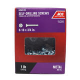 Ace 8-18 Sizes x 3/4 in. L Phillips Zinc-Plated Steel Self- Drilling Screws 1 lb. Pan Head