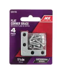 Ace 1-1/2 in. H x 2.75 in. W x 1-1/2 in. D Steel Flat Corner Brace