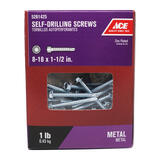 Ace 8-18 Sizes x 1-1/2 in. L Hex Hex Washer Head Zinc-Plated Steel 1 lb. Self- Drilling Screws