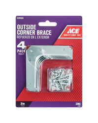 Ace 3 in. H x 4.75 in. W x 3 in. D Zinc Corner Brace Outside