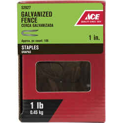 Ace 1 in. L Galvanized Steel 1 lb. Fence Staples