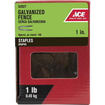 Ace 1 in. L Galvanized Steel 1 lb. Fence Staples