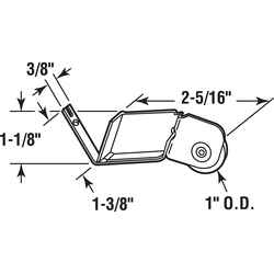 Prime-Line 1 in. D X 1/4 in. L Aluminum/Nylon/Steel Roller 2 pk