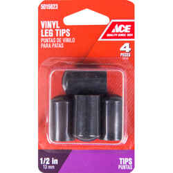 Ace Vinyl Leg Tip White Round 1/2 in. W 4 pk