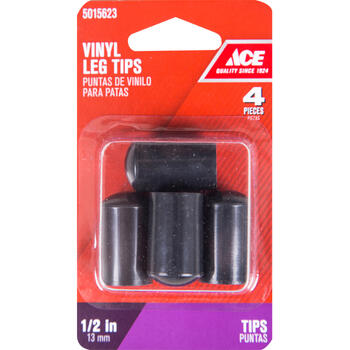 Ace Vinyl Leg Tip White Round 1/2 in. W 4 pk