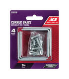 Ace 2 in. H x 3.75 in. W x 2 in. D Steel Inside L Corner Brace