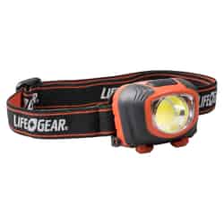 LIFE GEAR Storm Proof 260 lumens Black/Red LED Head Lamp AAA Battery