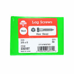 HILLMAN 6 in. L x 3/8 in. Hex Steel Lag Screw 50 pk