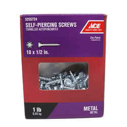Ace 10 Sizes x 1/2 in. L Hex/Slotted Zinc-Plated Steel Self-Piercing Screws 1 lb. Hex Washer H