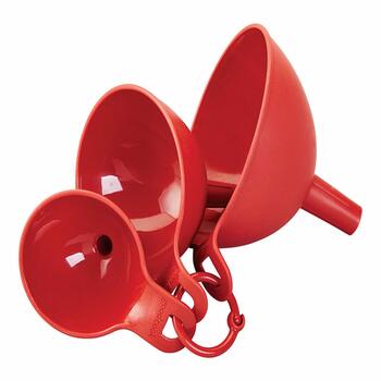 Good Cook Red Plastic Funnel Set