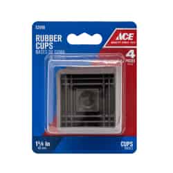 Ace Rubber Caster Cup Brown Square 1-1/2 in. W X 1-1/2 in. L 4 pk