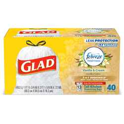 Glad OdorShield 13 gal. Tall Kitchen Bags Drawstring 40 pk
