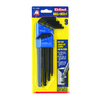 Eklind Tool 1.5-10mm Metric Long Arm Ball End Hex L-Key Set Multi-Size in. 6 pc.