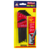 Eklind Tool .050 to 1/4 SAE Long Arm Ball End Hex L-Key Set Multi-Size in. 11 pc.