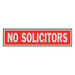 Hy-Ko English No Solicitors 8 in. W x 2 in. H Aluminum Sign