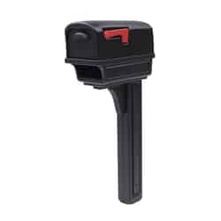 Gibraltar Mailboxes Gibraltar Gentry Plastic Post and Box Combo Black 50 in. H x 21-3/4 in. L