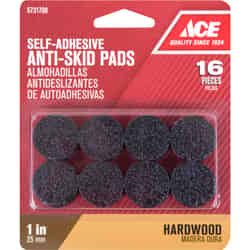 Ace Rubber Self Adhesive Non-Skid Pads Black Round 1 in. W 16 pk