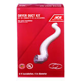 Ace 5 in. L x 12.75 in. Dia. Silver/White Dryer Vent Kit Aluminum