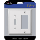 Amerelle Century Polished Chrome Light Gray 2 gang Stamped Steel Toggle Wall Plate 1 pk