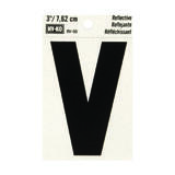 Hy-Ko 3 in. Vinyl Black V Letter Self-Adhesive Reflective