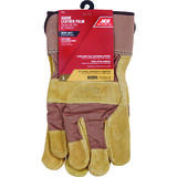 Ace Split Cowhide Leather Work Gloves Large Brown