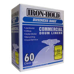 Business Bags 55 gal. Commercial Drum/Can Liners Twist Tie 60 pk