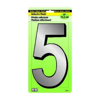 Hy-Ko 6 in. Plastic Black Reflective Nail-On Number 5