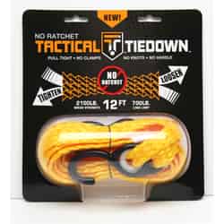 Tactical Tiedown 12 ft. L Yellow Vinyl Coated Hooks 700 lb. Tie Down