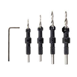 Wolfcraft Steel Tapered Screw Setter Set 1/4 in. Hex Shank 4 pc.