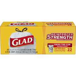 Glad 13 gal. Kitchen Trash Bags Drawstring 22 pk