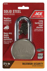 Ace 2-3/16 in. H x 2-1/2 in. W x 1-1/8 in. L Steel Double Locking 1 pk Padlock